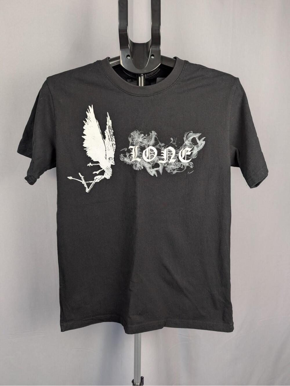 Vlone Smoke Angel T-Shirt Black White Size S VLONE Graphic Streetwear Tee